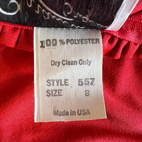 Vintage Claralura Ruched Rhinestone Red Goddess Dress Cocktail Party Made in USA - Picture 14 of 14